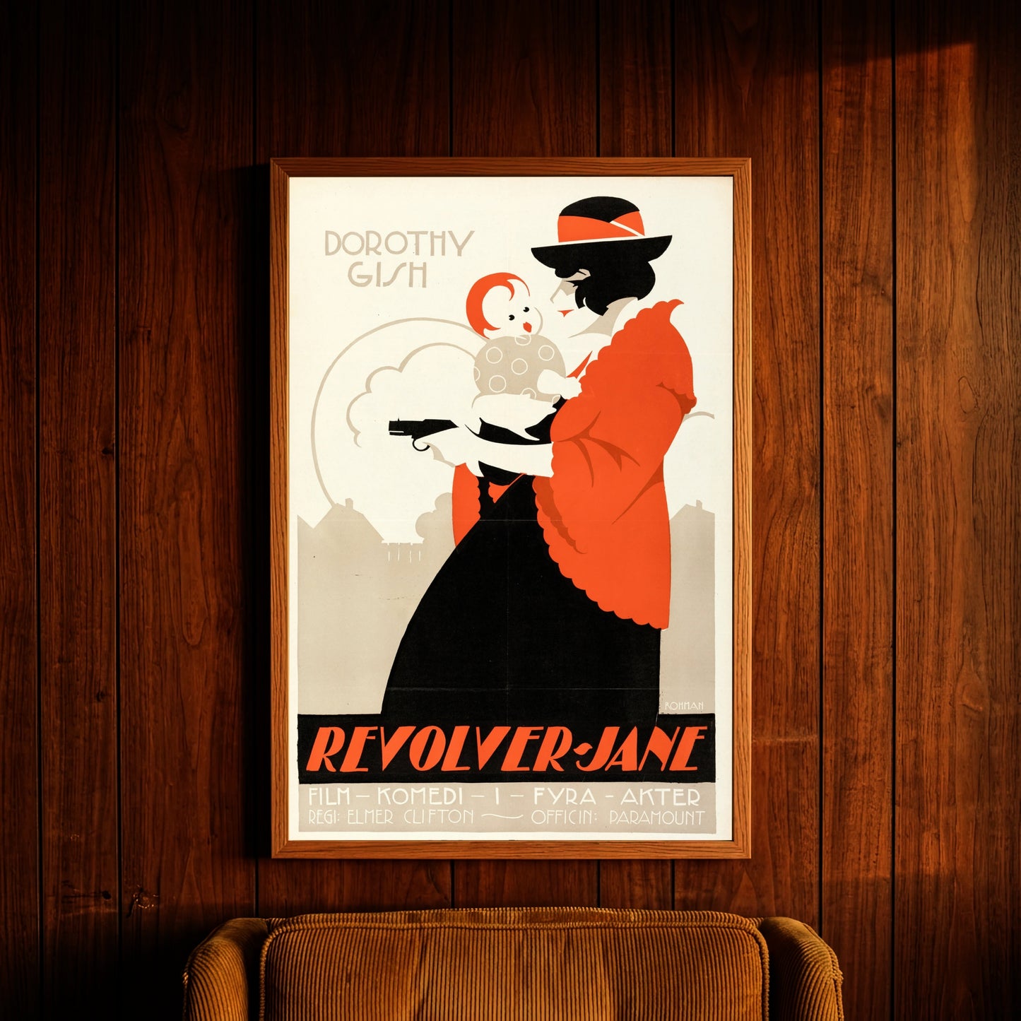 Vintage Filmplakat Dorothy Gish Battling Jane mit markanter Typografie.