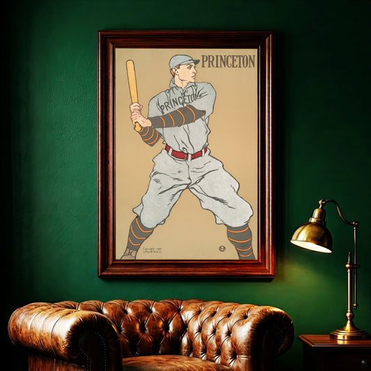 Illustration eines Princeton Baseballspielers von 1908 von Edward Penfield.