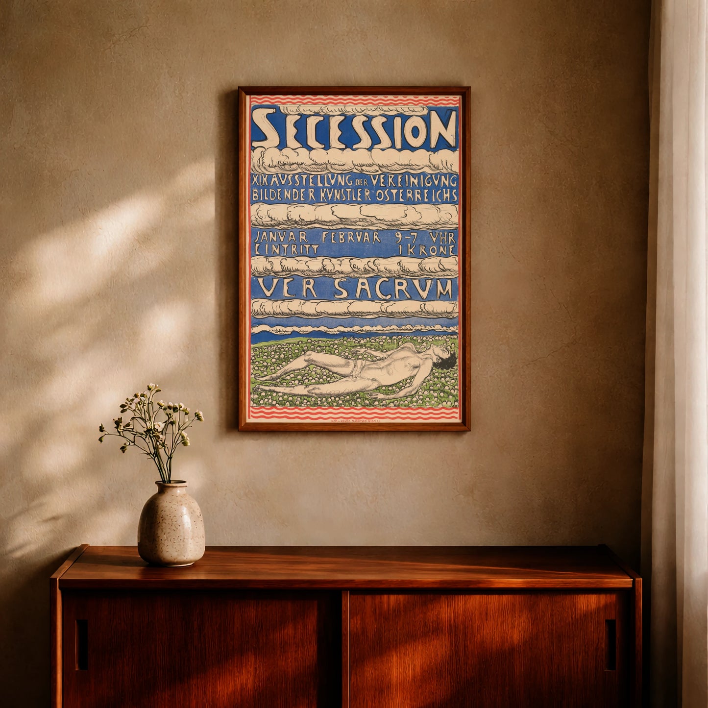 Historisches Kunstplakat der XIX. Ausstellung der Vereinigung Bildender Künstler Österreichs.