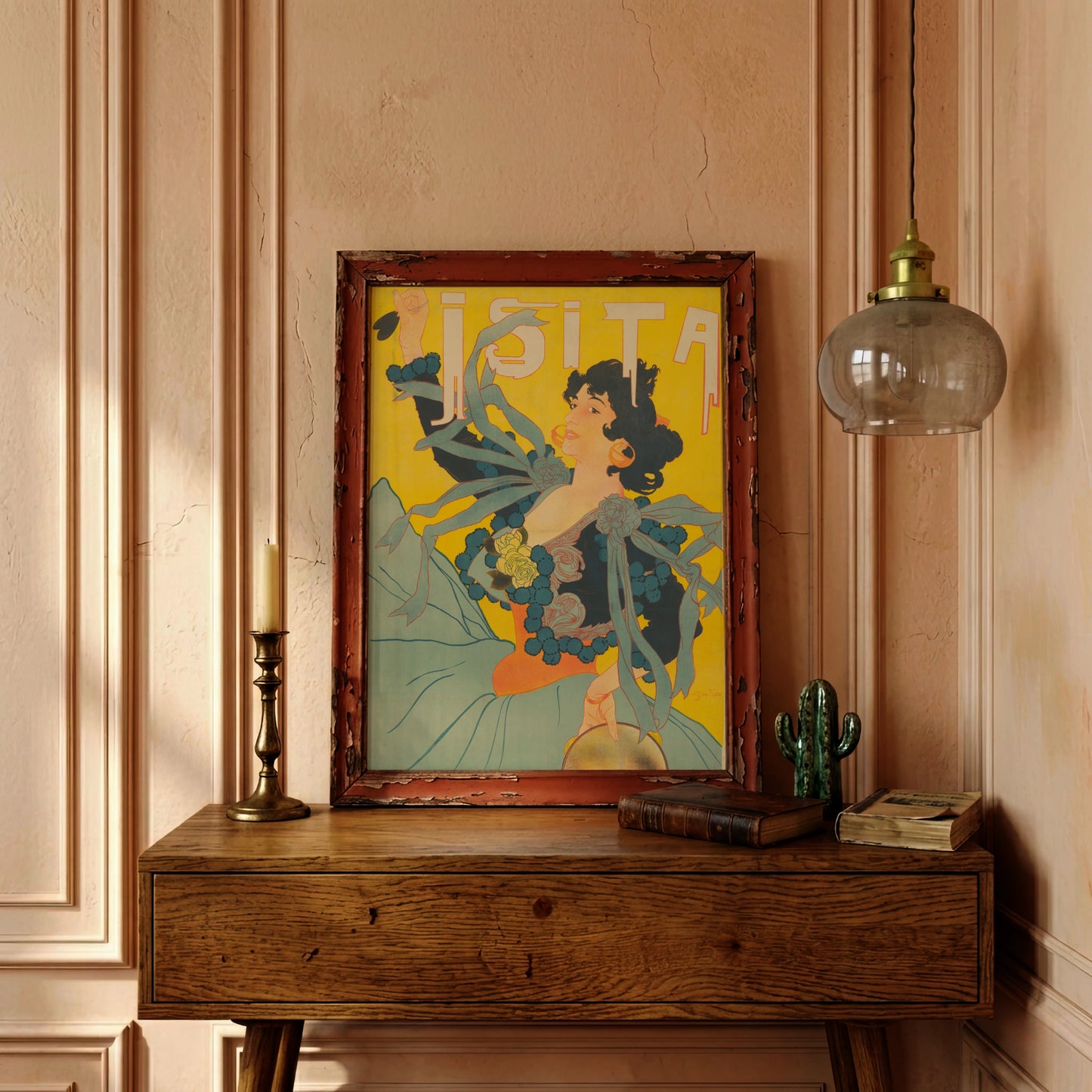 Art Nouveau Grafikdesign von Georges de Feure für Isita mit floralen Bändern.
