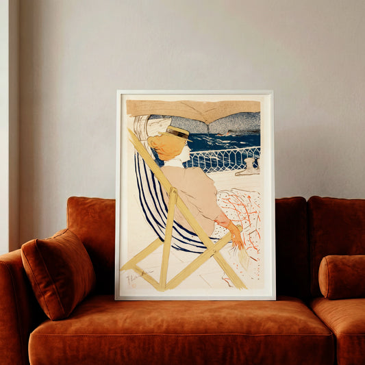 Henri de Toulouse-Lautrec Kunstdruck La Passagère du 54 Frau im Liegestuhl auf einem Schiff