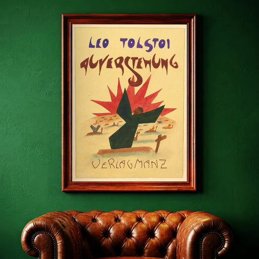 Historisches Werbeplakat für Weltliteratur von Leo Tolstoi.