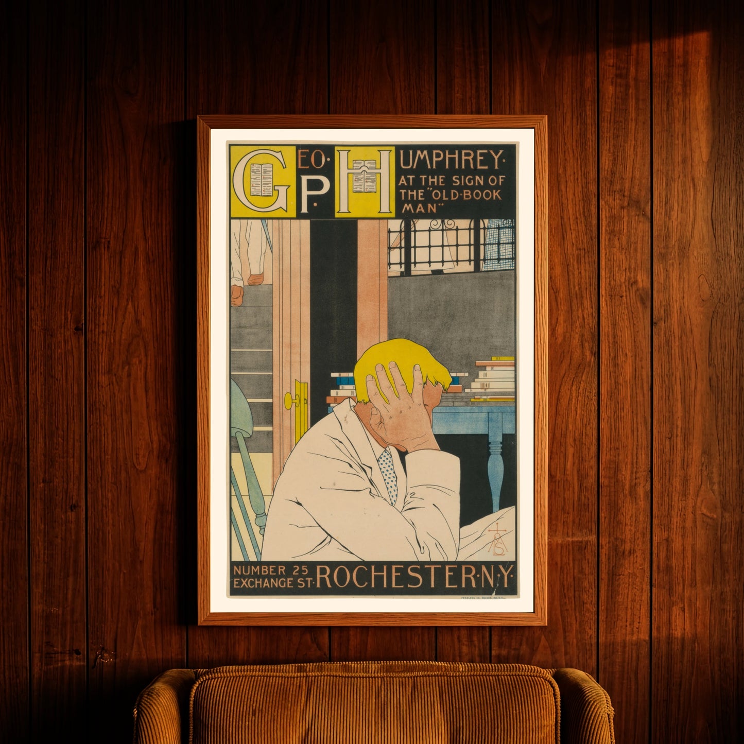 Retro Werbeplakat für Geo P. Humphrey Rochester New York.