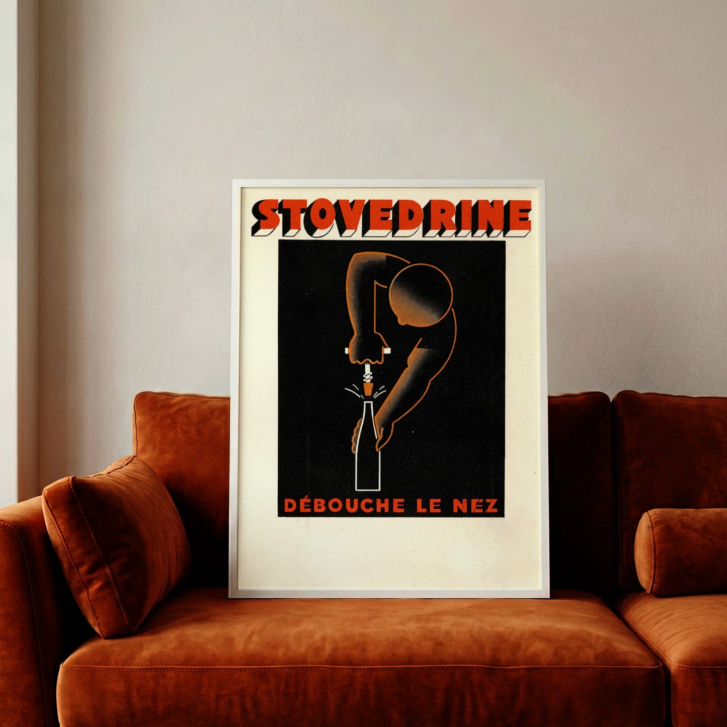 Grafisches Retro-Kunstdruck-Motiv einer Figur, die den Effekt einer freien Nase symbolisiert.