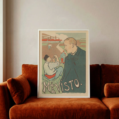 Muttere Erdtöne und klassische Typografie auf einem historischen Kunstplakat.