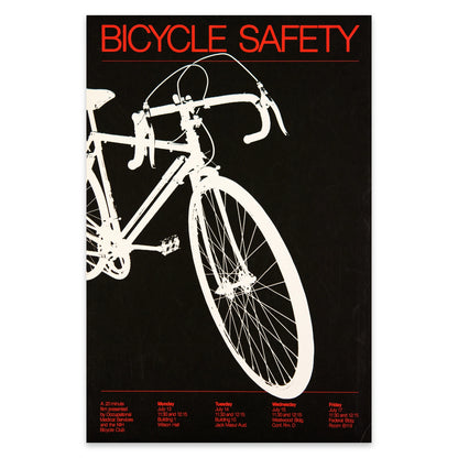 Retro Informationsplakat der National Institutes of Health zum Thema Radfahren.