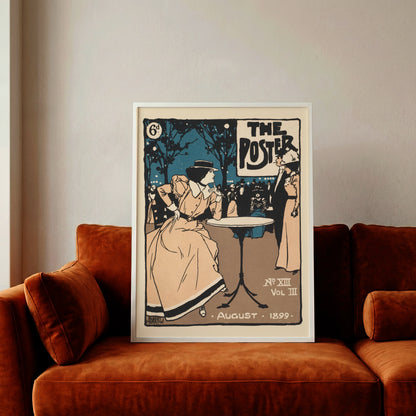 Albert Morrow Illustration für The Poster Vol III mit Figuren im Freien und blauem Hintergrund.
