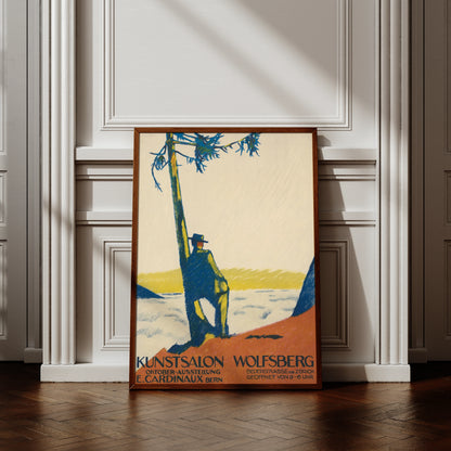Emil Cardinaux Poster zur Oktober-Ausstellung im Kunstsalon Wolfsberg mit reduzierter Farbkomposition.

