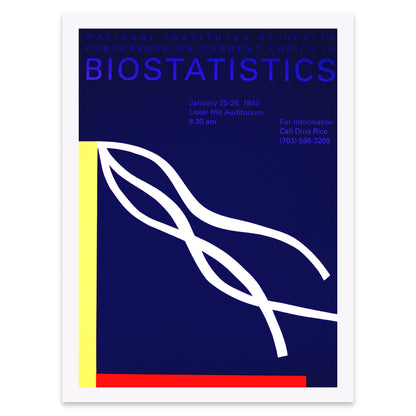 Vintage Wissenschaftsposter aus den USA 1993, modernistisches Design mit typografischen Details.