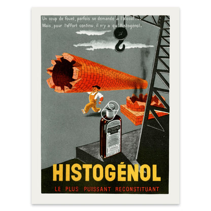 Retro-Wandkunst Reklame für französisches Stärkungsmittel Histogénol.