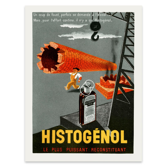 Retro-Wandkunst Reklame für französisches Stärkungsmittel Histogénol.