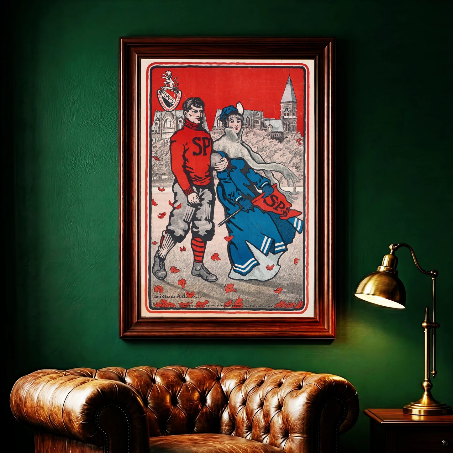 Historische amerikanische Illustration mit dem Wappen der Saint Paul’s School.