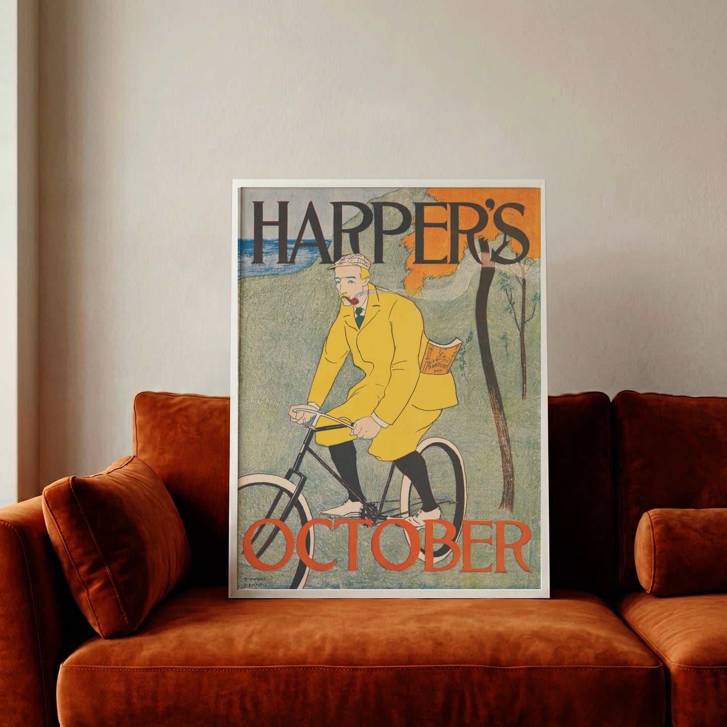 Edward Penfield Kunstplakat mit Fokus auf herbstliche Farben und flächiges Grafikdesign.