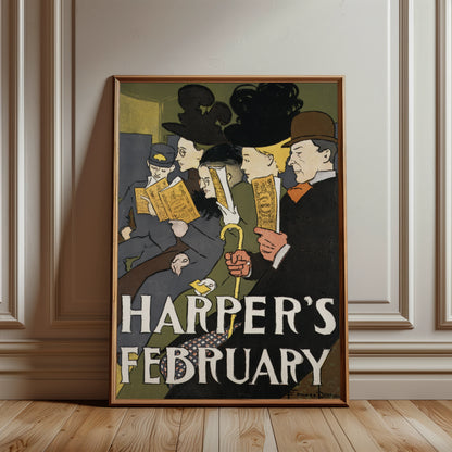 Detailansicht der Harper's Monthly Magazine Cover auf einem Edward Penfield Poster.