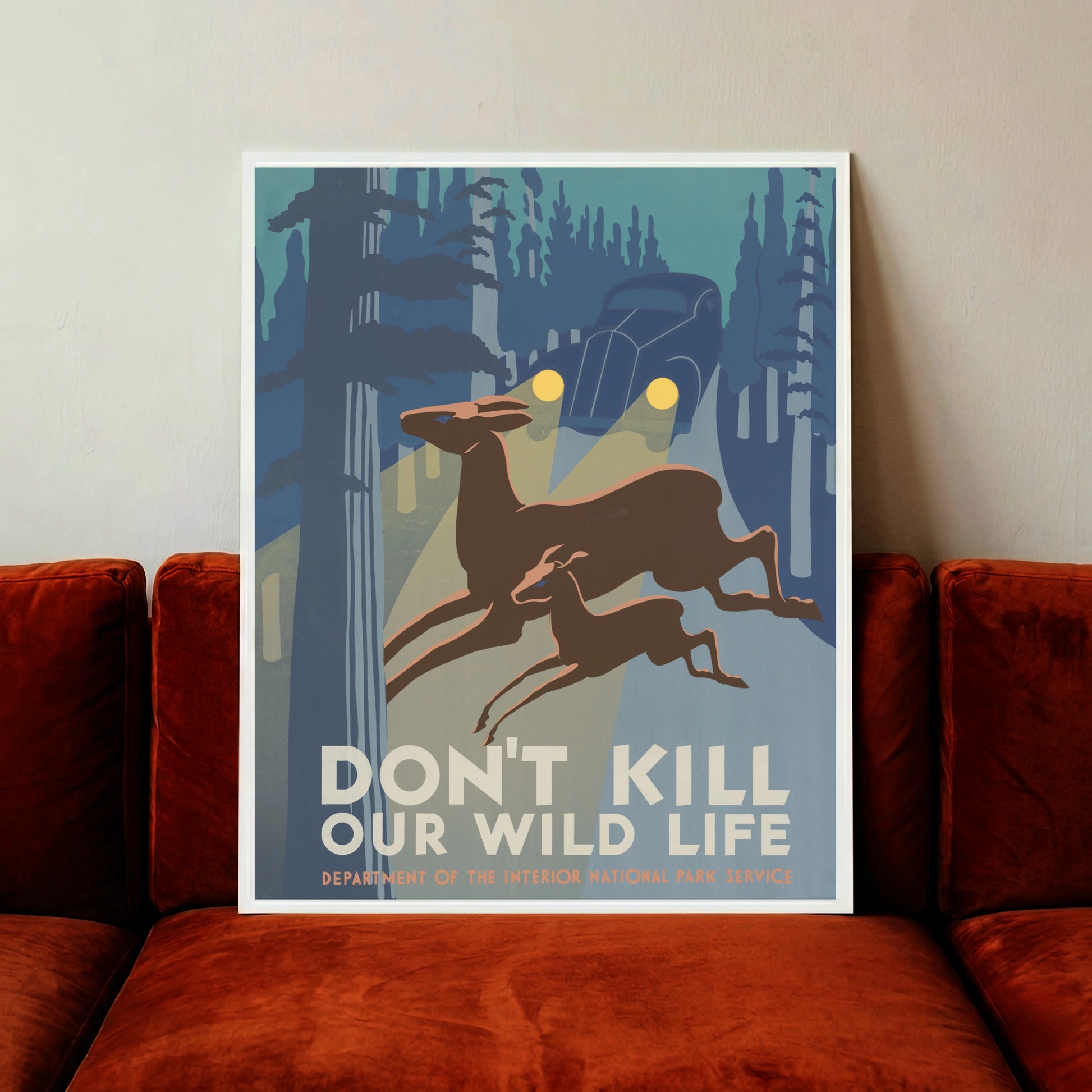 National Park Service Grafik im illustrativen Stil der 1930er Jahre.