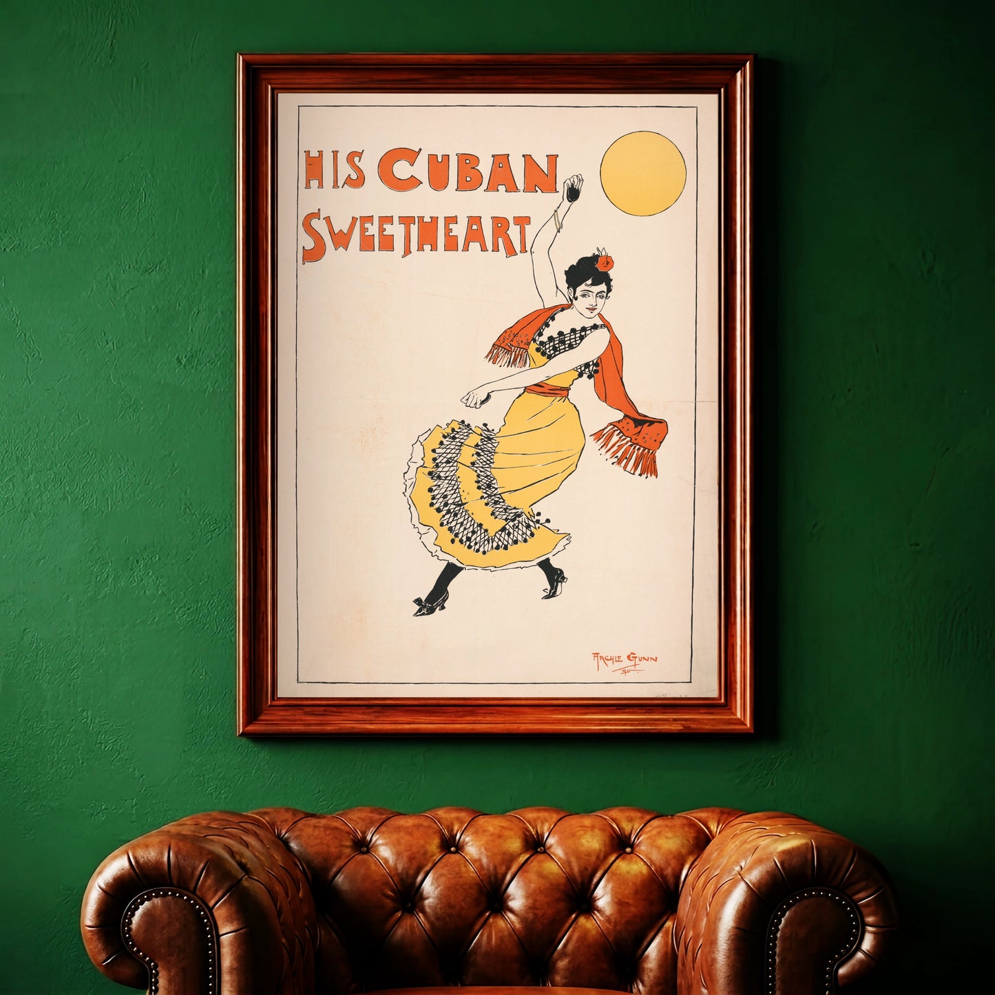 Plakat-Illustration im Retro-Stil mit kubanischem Thema und typografischem Titel.