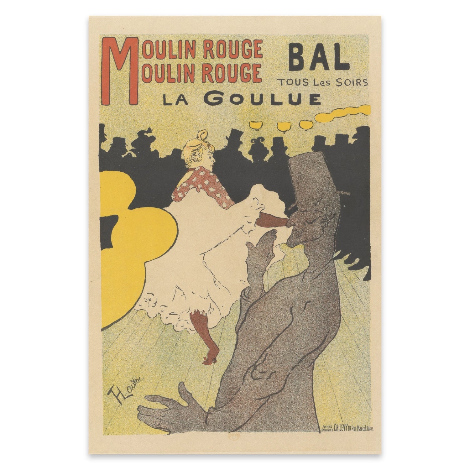 Historisches Plakat des Moulin Rouge aus dem Jahr 1891 im Stil der Belle Epoque.