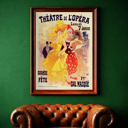 Belle Époque Kunstdruck mit dynamischen Tanzszenen und historischer Typografie.