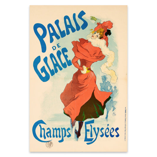 Farbenfrohe Lithografie von Jules Chéret im französischen Belle Époque Stil