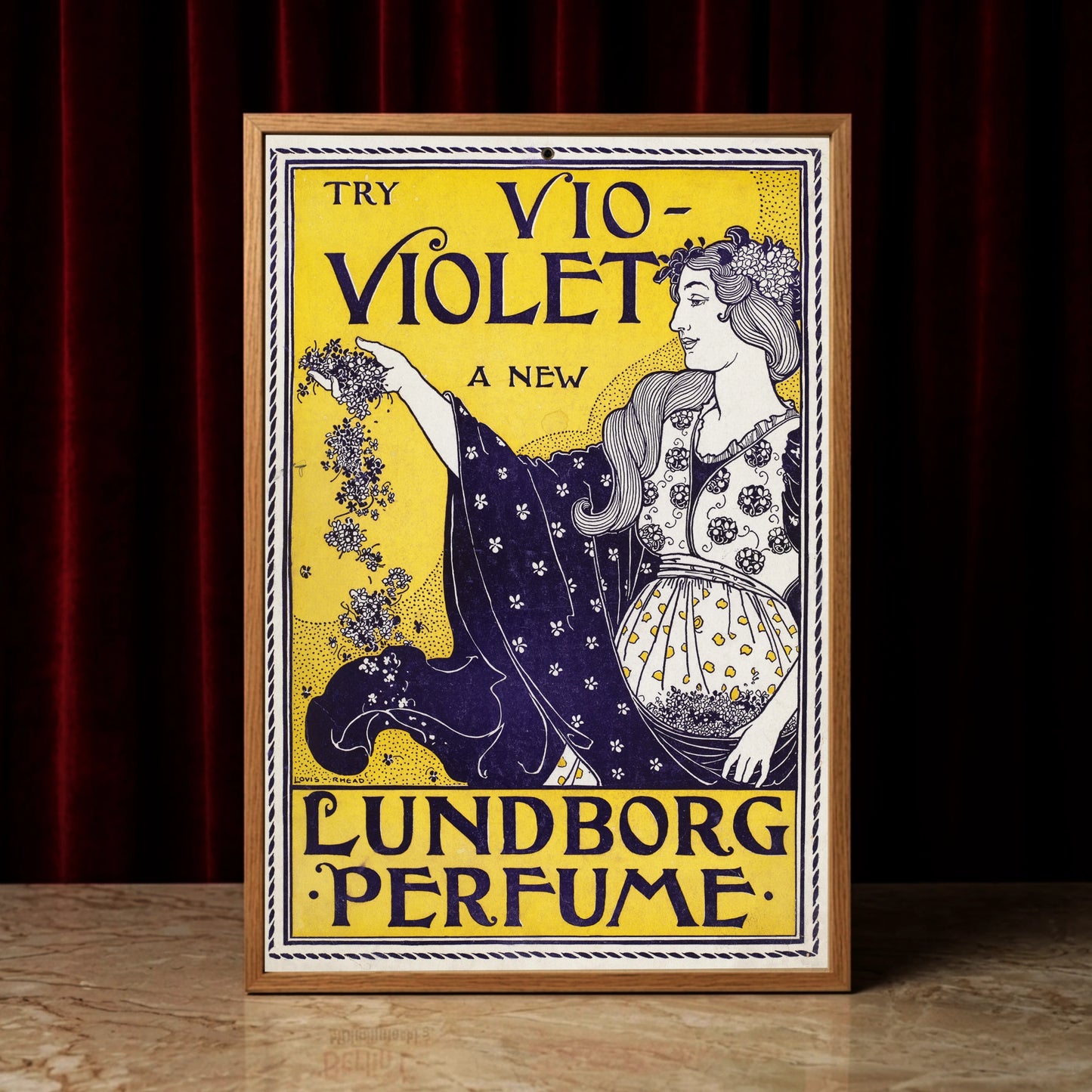Historisches Werbeplakat Vio-Violet von Louis Rhead im Jugendstil-Design.