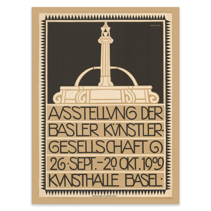Kunstreproduktion eines historischen Plakats von Paul Kammüller für eine Basler Kunstausstellung.