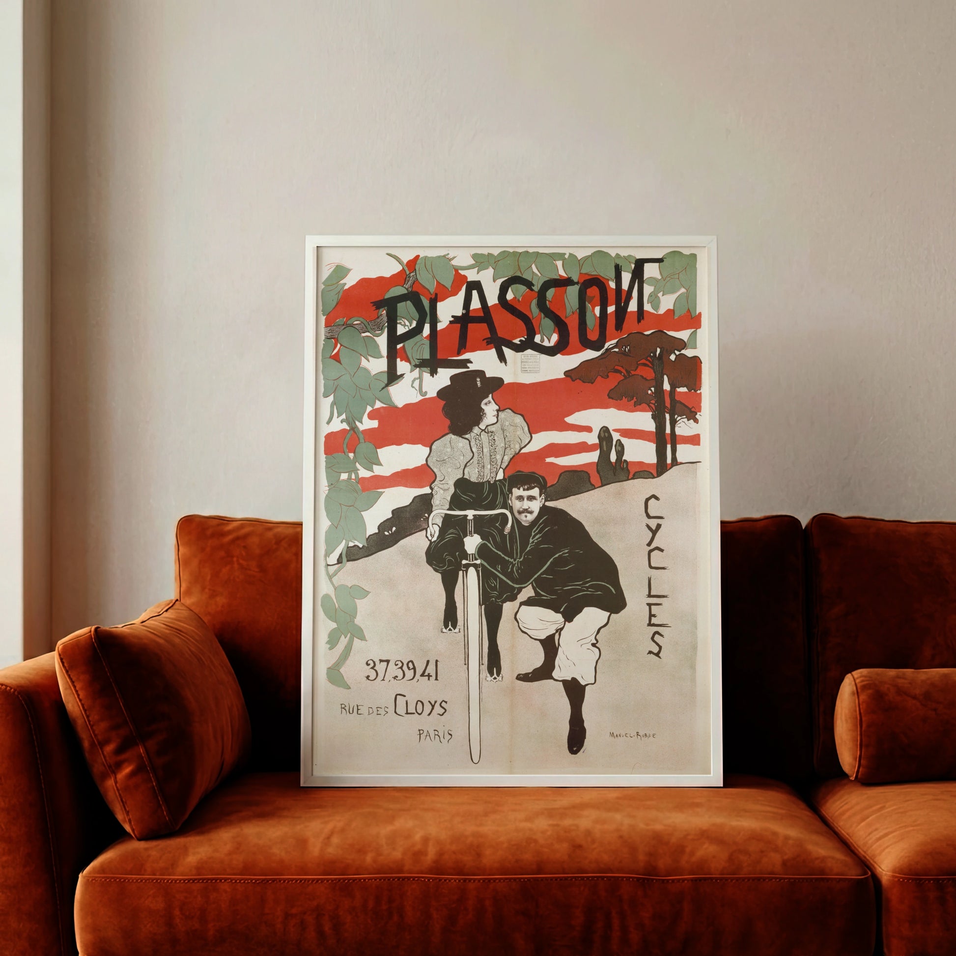 Französisches Plakatkunst-Motiv Plasson Cycles Manuel Robbe.