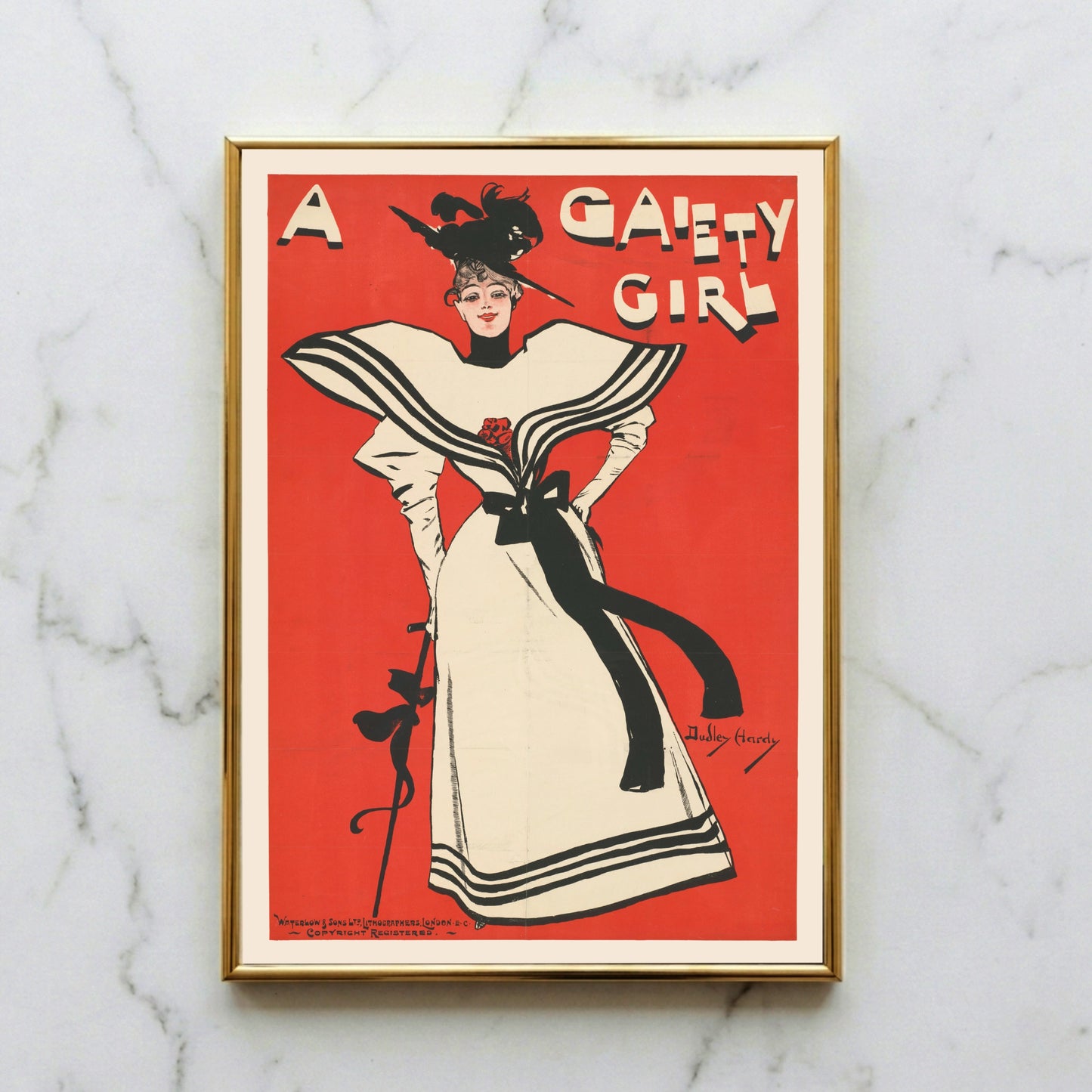 Dudley Hardy Kunstdruck einer eleganten Dame im Stil der Belle Époque.
