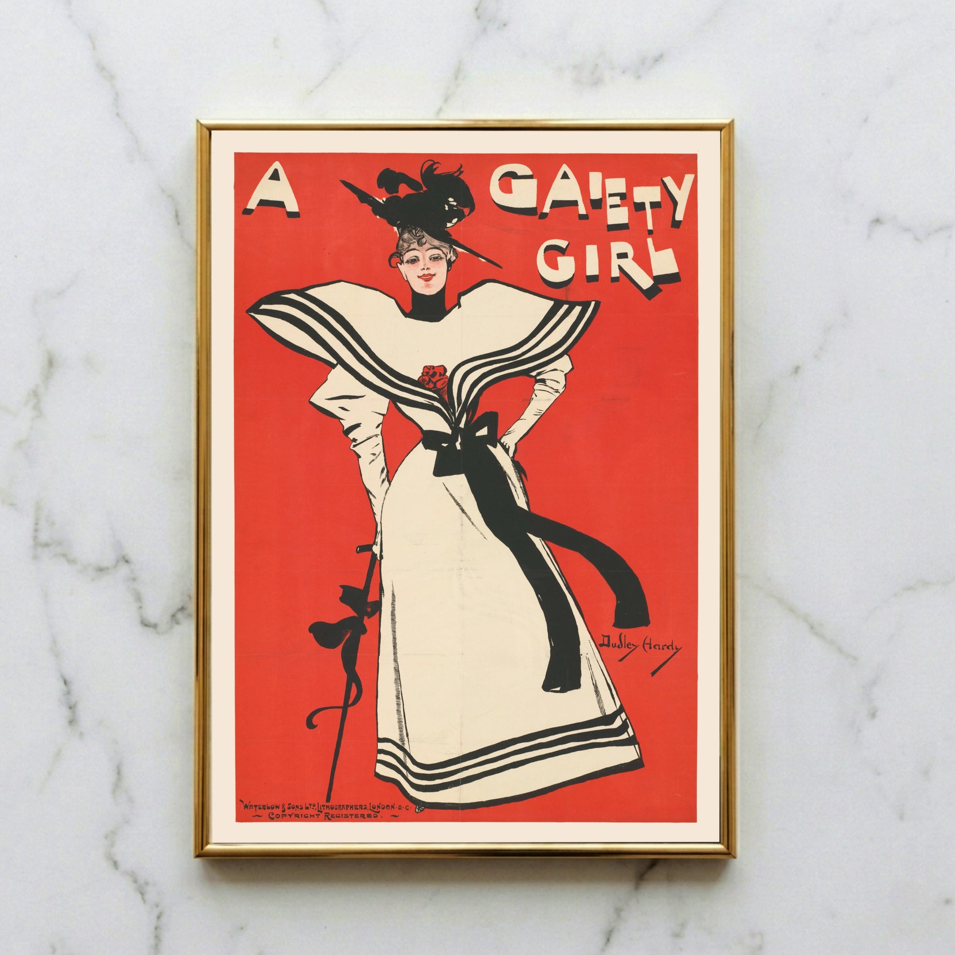 Dudley Hardy Kunstdruck einer eleganten Dame im Stil der Belle Époque.