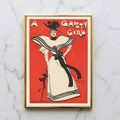 Dudley Hardy Kunstdruck einer eleganten Dame im Stil der Belle Époque.