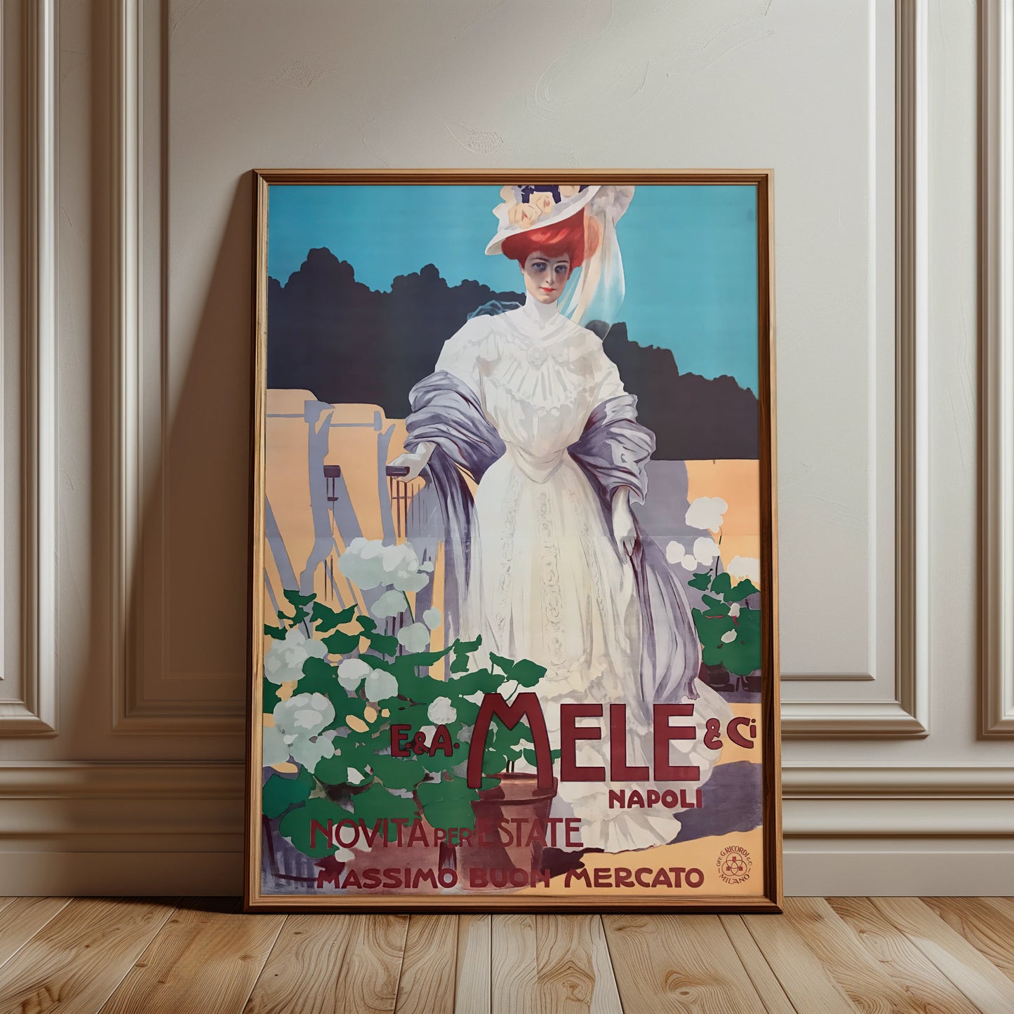 Grafikdesign von Metlicovitz für das Kaufhaus Mele mit Fokus auf Sommermode.