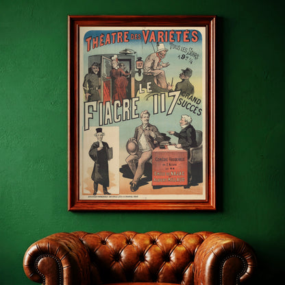 Detailreiches Comédie-Vaudeville Plakat von Emile de Najac und Albert Millaud.