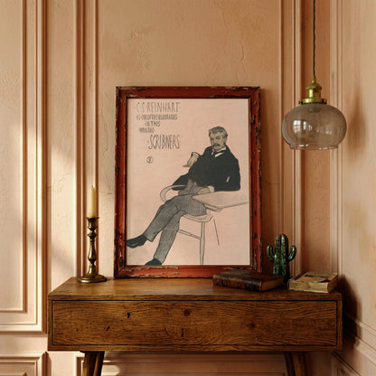 Vintage Werbeplakat von 1896 mit der Aufschrift C.S. Reinhart is one of the illustrators in this months Scribners.