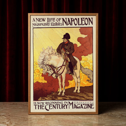 Nahaufnahme der Napoléon Illustration mit goldenen Wolken im Hintergrund.