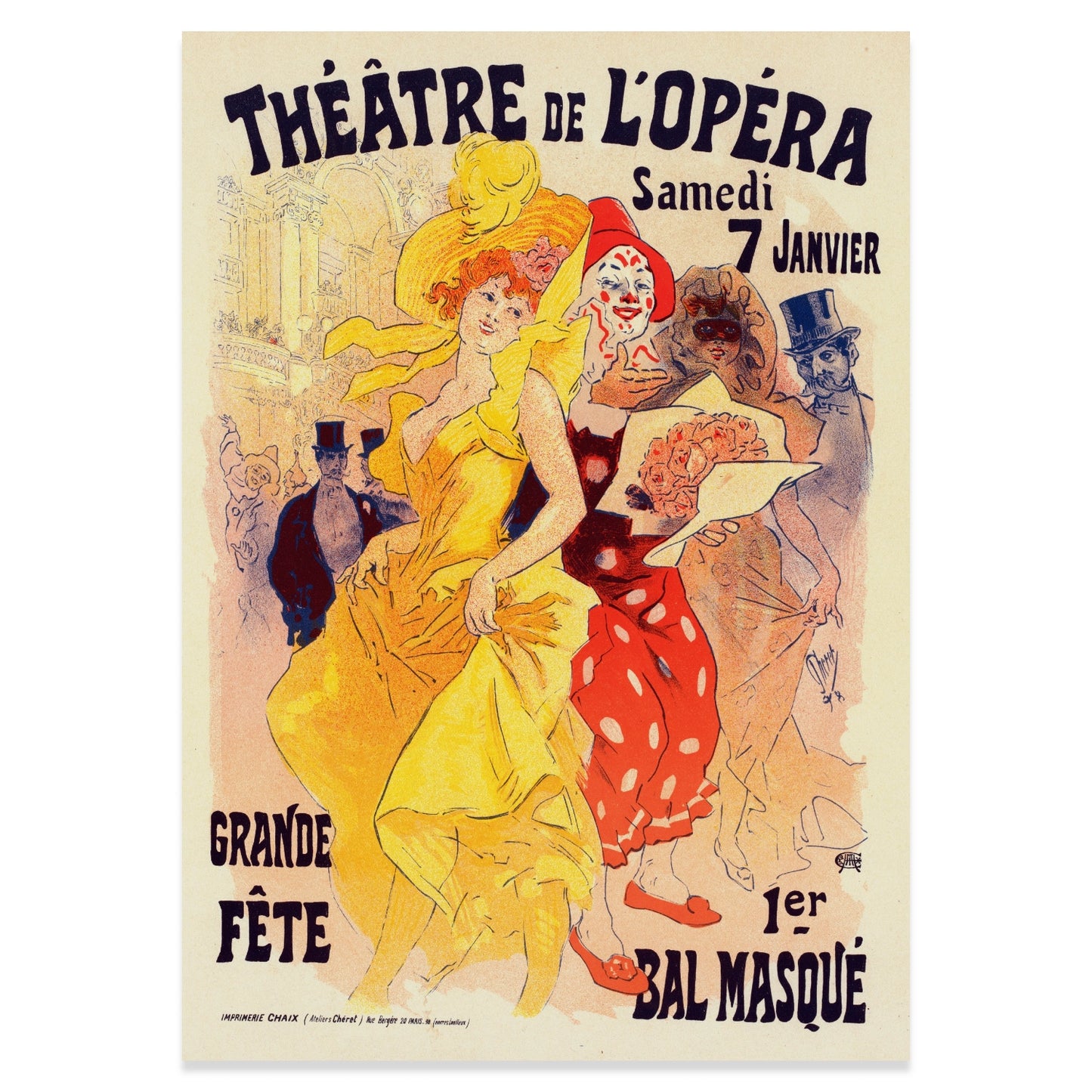 Art Nouveau Poster Wanddeko mit Pariser Opernhaus Motiv.