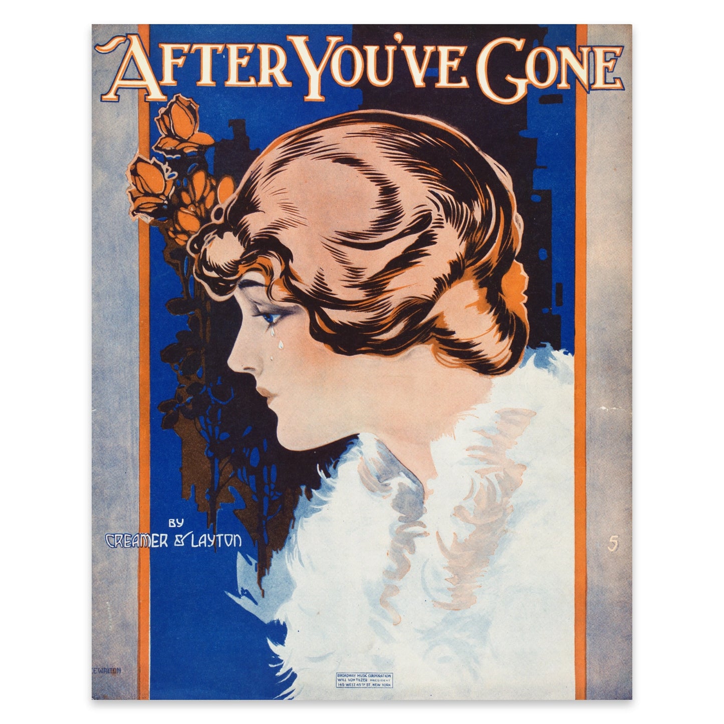 Grafik-Design der frühen Jazz-Ära mit Jugendstil-Einflüssen und markanter Typografie.