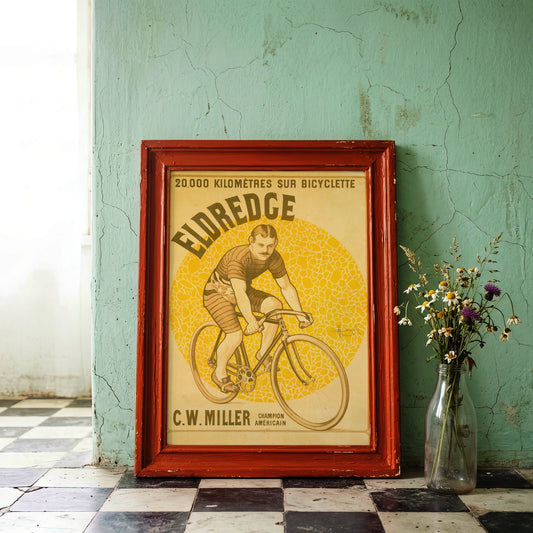 Marcellin Auzolle Illustration eines amerikanischen Fahrradchampions von 1910.