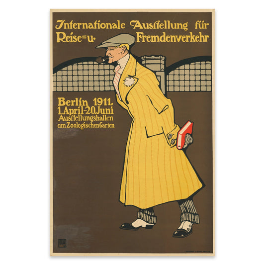 Historisches Berliner Veranstaltungsplakat für Tourismus und Reisen aus der Belle Époque.