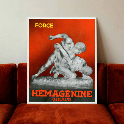 Klassisches Vintage-Poster mit dem Schriftzug FORCE und Hémagénine Giraud in markanter Typografie.