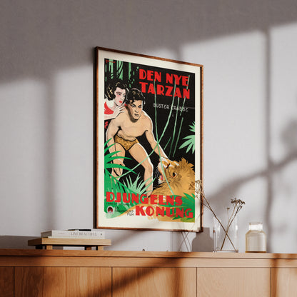 Illustration von Eric Rohman zeigt Buster Crabbe als Tarzan im Dschungel.