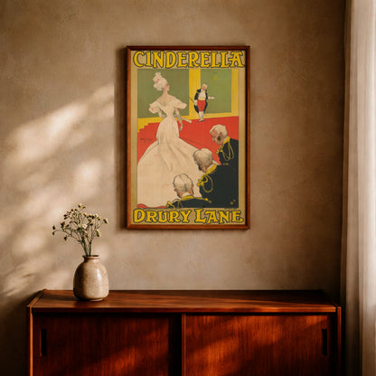 Dudley Hardy Cinderella Plakat mit historischer Typografie Drury Lane.