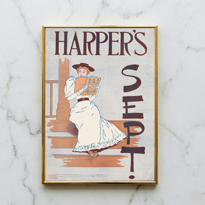Amerikanisches Art Nouveau Poster von Edward Penfield mit markanter Typografie Harper's Sept!.