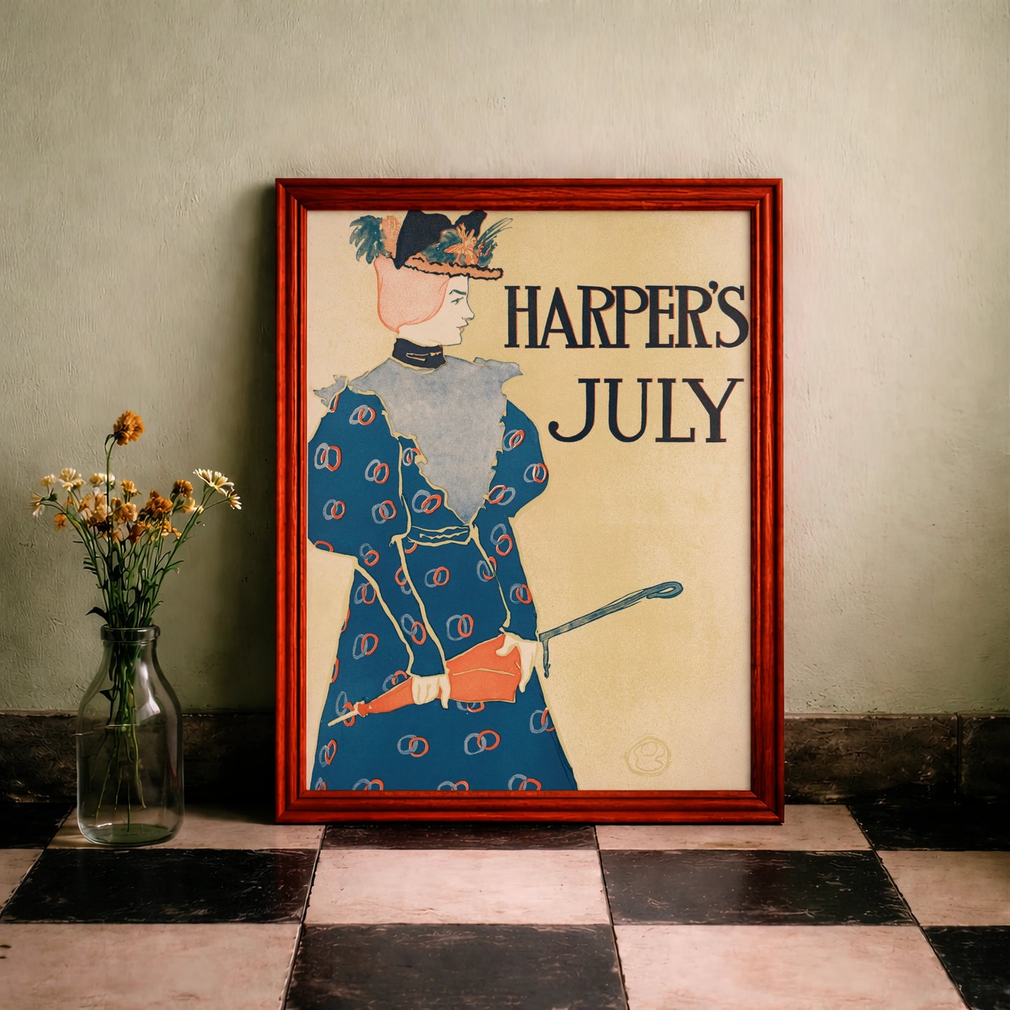 Illustration von Edward Penfield für das Harper’s Magazine im typischen Jugendstil-Stil.