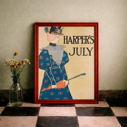 Illustration von Edward Penfield für das Harper’s Magazine im typischen Jugendstil-Stil.