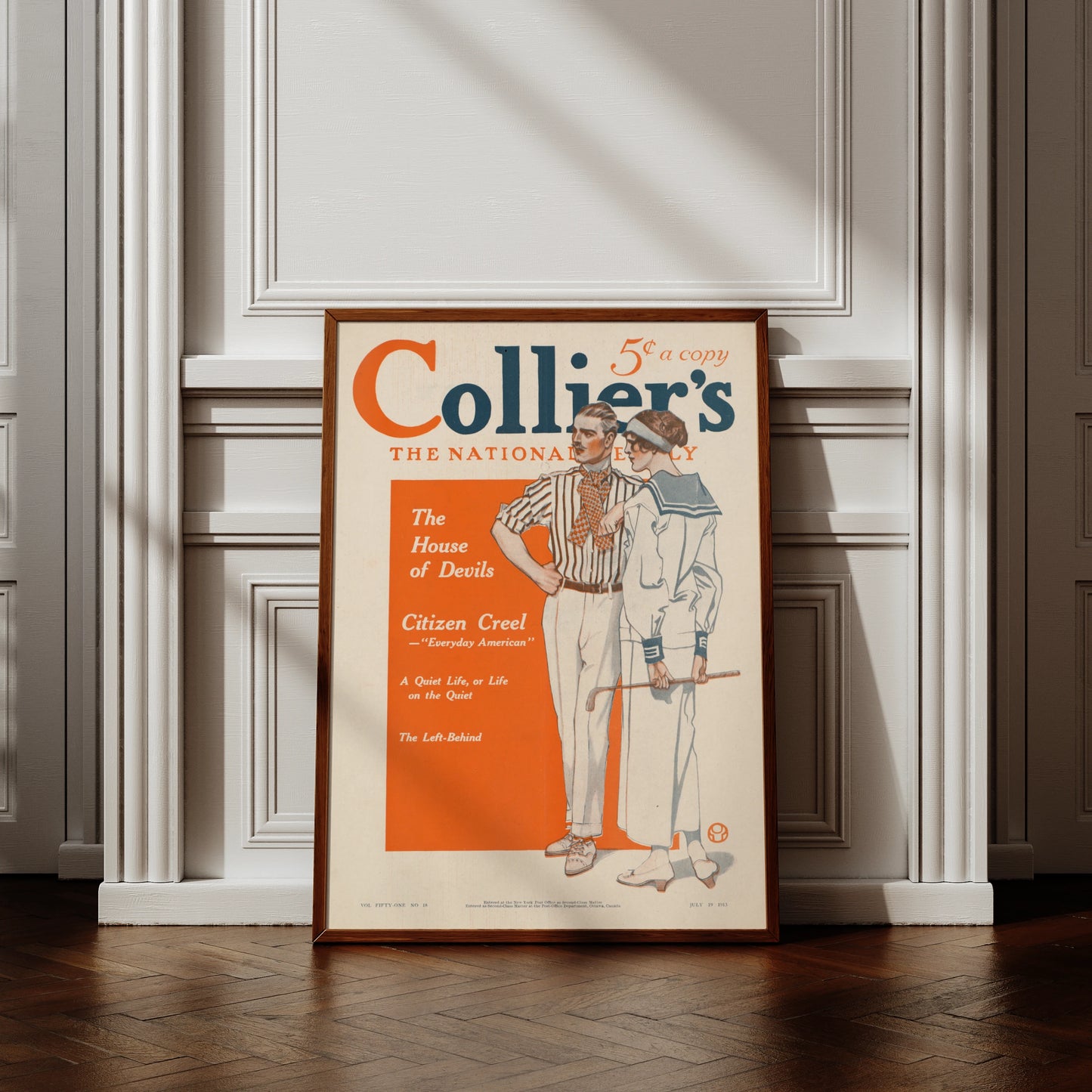 Vintage Cover der Zeitschrift Collier’s Weekly von 1913 illustriert von Edward Penfield.