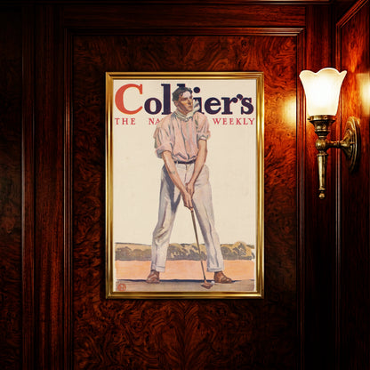 Edward Penfield Illustration eines Golfers für Collier's Weekly 1908.