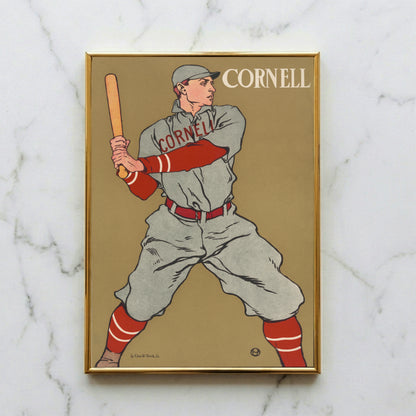 Edward Penfield Baseball Grafik für Cornell im Jugendstil-Einfluss.