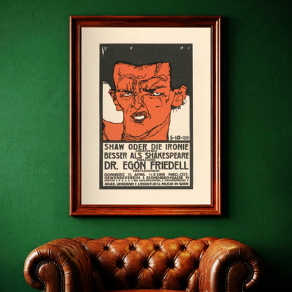 Detailreiches Porträt eines Mannes mit markanten Gesichtszügen im Stil von Egon Schiele.
