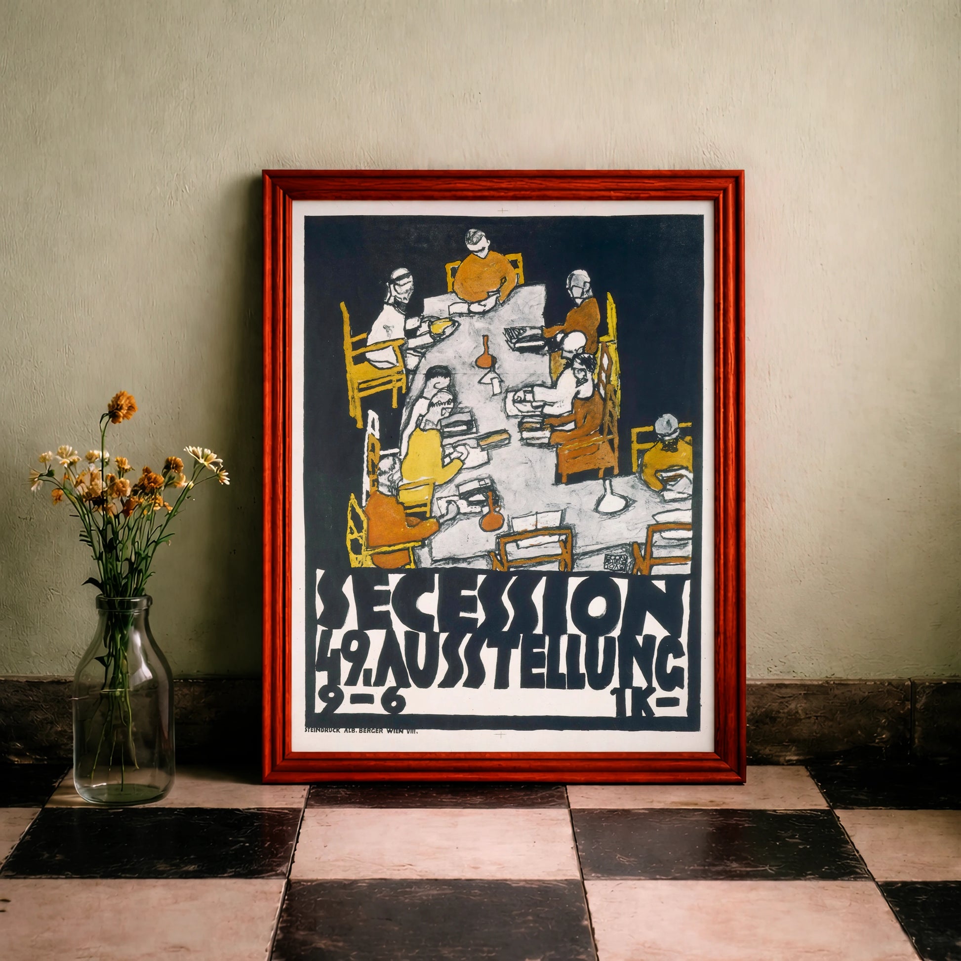 Expressionistisches Plakat zur 49. Ausstellung der Wiener Secession von Egon Schiele 1918.