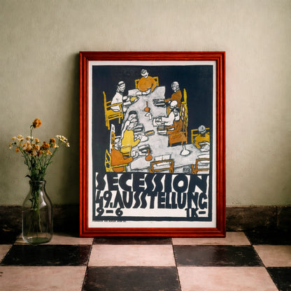 Expressionistisches Plakat zur 49. Ausstellung der Wiener Secession von Egon Schiele 1918.