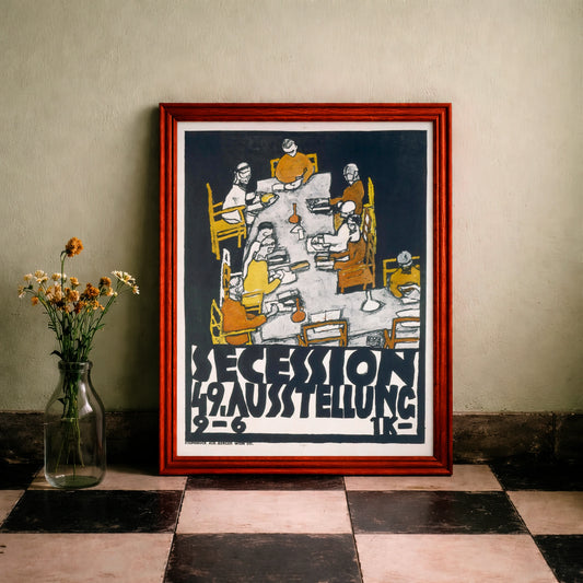 Expressionistisches Plakat zur 49. Ausstellung der Wiener Secession von Egon Schiele 1918.